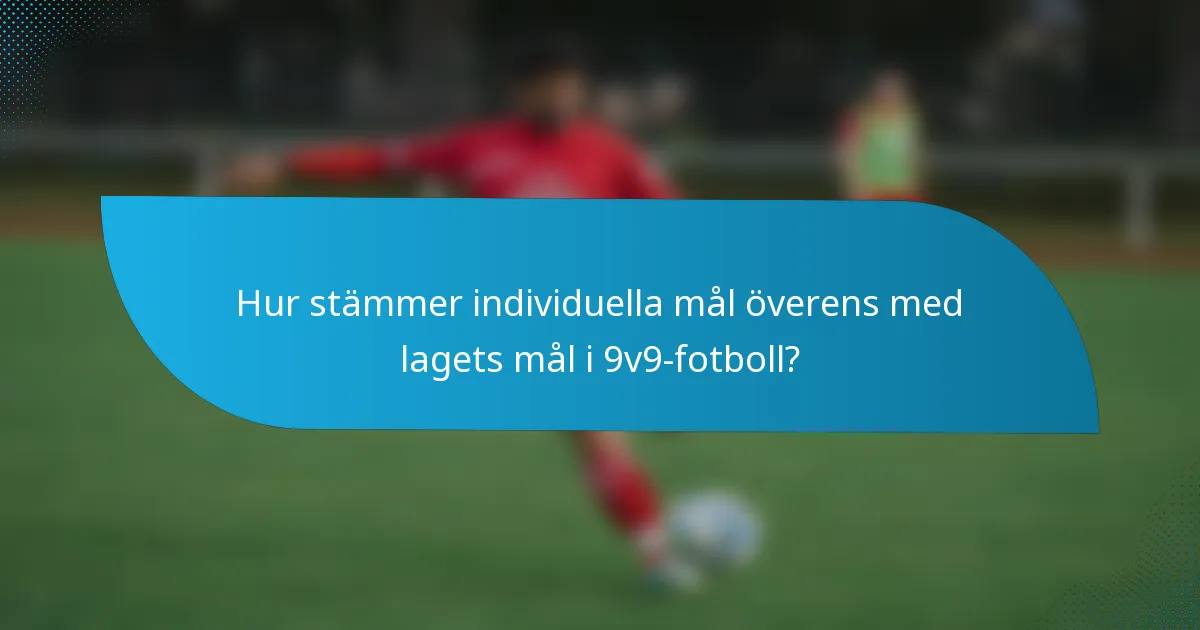 Hur stämmer individuella mål överens med lagets mål i 9v9-fotboll?