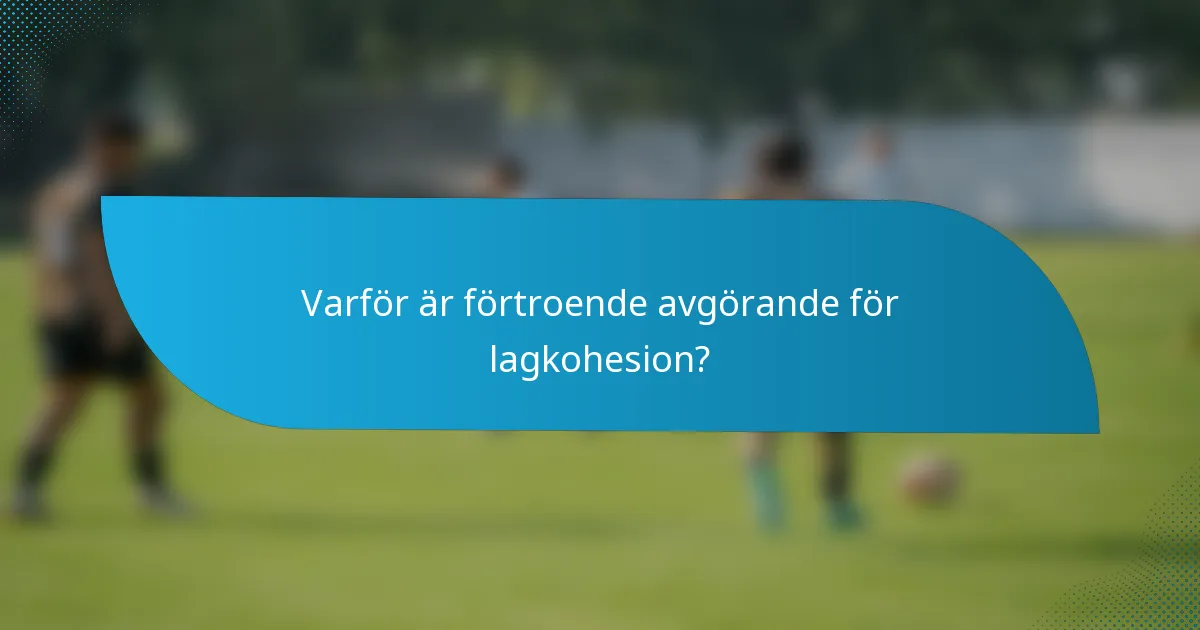 Varför är förtroende avgörande för lagkohesion?