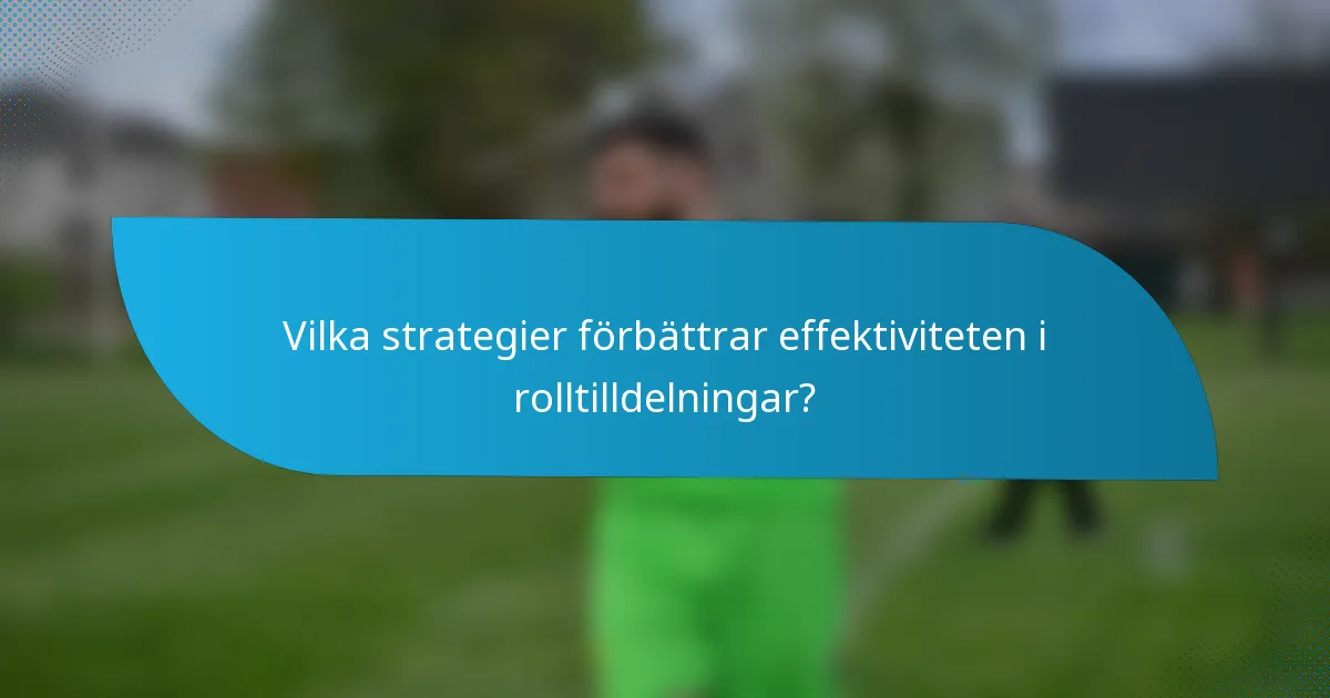 Vilka strategier förbättrar effektiviteten i rolltilldelningar?